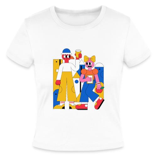 Bold Geometric Duo Pop Art - Slim Fit Rib Women's T-Shirt