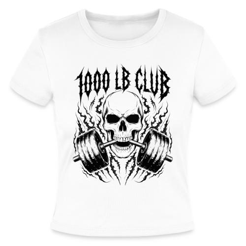 1000 LB Club Skull Barbell Powerlif - Slim Fit Rib Women's T-Shirt