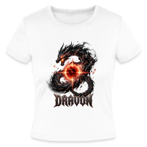 Dravon Fire Dragon Dark Fantasy Graphic T-Shirt - Slim Fit Rib Women's T-Shirt