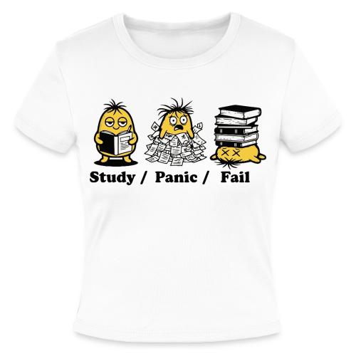 Funny Student Study Panic Fail Back To School - Slim Fit Rib Women's T-Shirt