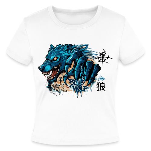 Blue Wolf Graffiti Street Art - Slim Fit Rib Women's T-Shirt