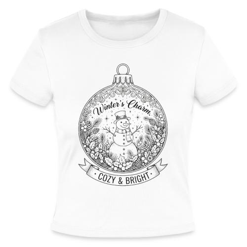 Festive Snowman T-Shirt - Slim Fit Rib Women's T-Shirt