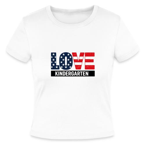 Love Kindergarten Patriotic Graduation - Slim Fit Rib Women's T-Shirt