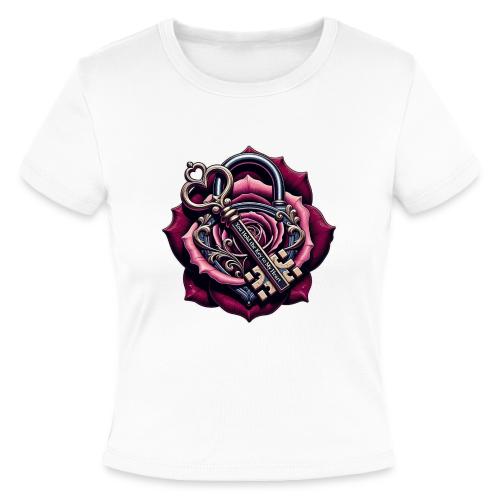 You Hold the Key to My Heart Rose Lock T-Shirt - Slim Fit Rib Women's T-Shirt