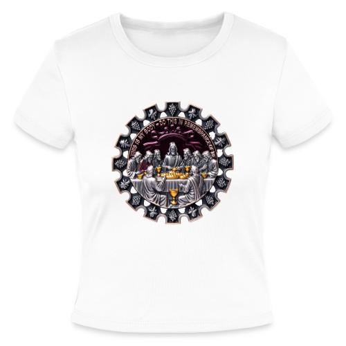 Last Supper Communion T Shirt, Faith Gift - Slim Fit Rib Women's T-Shirt