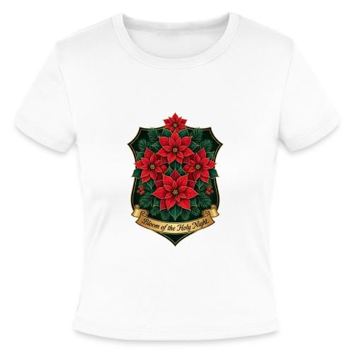 Poinsettia Crest T-Shirt - Slim Fit Rib Women's T-Shirt
