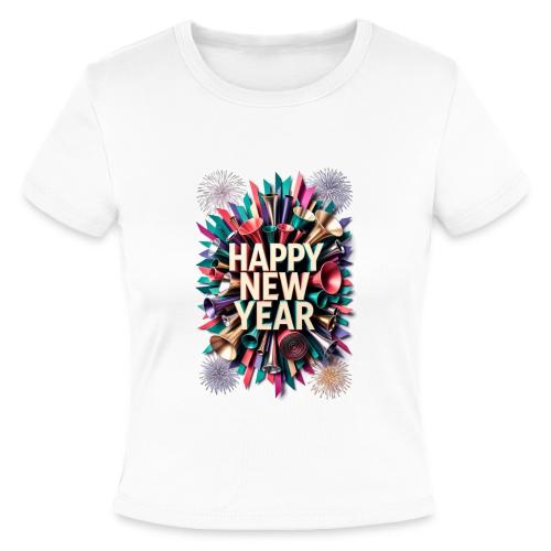 New Year's Party Horn T-Shirt - Slim Fit Rib Women's T-Shirt