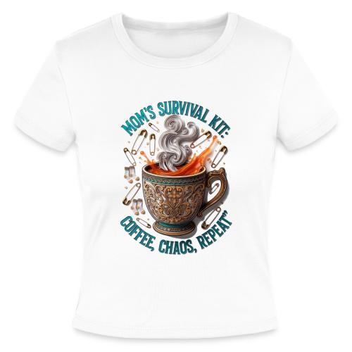 Mom's Survival Kit Tee | Coffee Chaos - Slim Fit Rib Women's T-Shirt