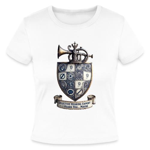 Selective Hearing Expert Crest T Shirt - Slim Fit Rib Women's T-Shirt