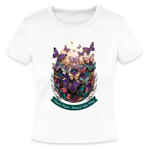Easter Dawn's Flutter Butterfly T Shirt, Gift - Slim Fit Rib Women's T-Shirt