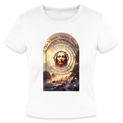 Easter He Is Risen Sacred Face T Shirt, wife Gift - Slim Fit Rib Women's T-Shirt