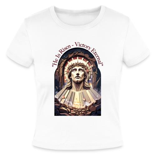 Easter He Is Risen Face of Christ T Shirt, Gift - Slim Fit Rib Women's T-Shirt