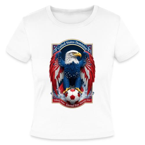 USA Eagle Emblem T Shirt, USA Soccer Pride Gift - Slim Fit Rib Women's T-Shirt