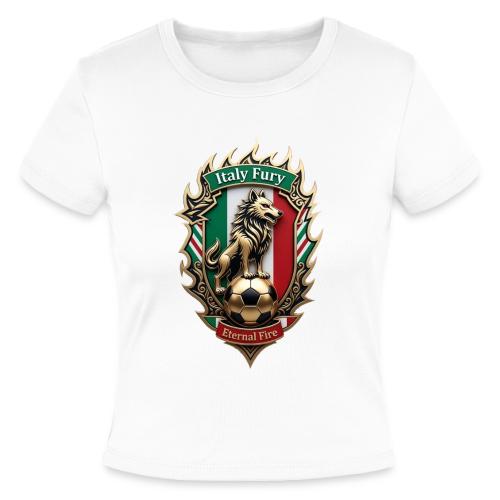 Italy Wolf Fury T-Shirt, Italian Flag Pride Gift - Slim Fit Rib Women's T-Shirt