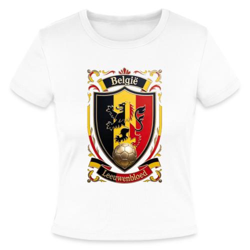 Belgium Lion Crest T-Shirt, Belgian Flag Gift - Slim Fit Rib Women's T-Shirt