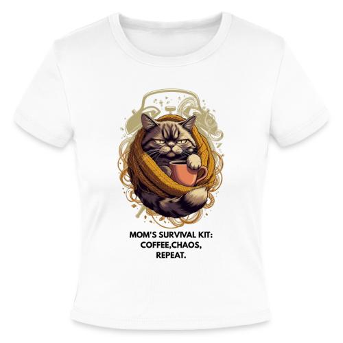 Powered by Sarcasm Cat Tee - Slim Fit Rib Women's T-Shirt