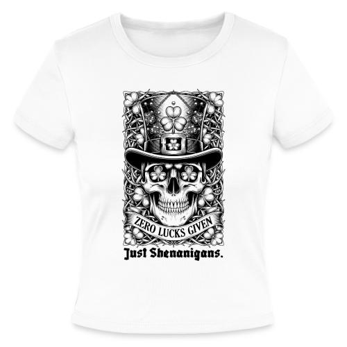 Salty Shamrock Skull T-Shirt - Slim Fit Rib Women's T-Shirt