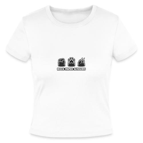 Playful Dog Paw Rock Paper Scissors - Slim Fit Rib Women's T-Shirt