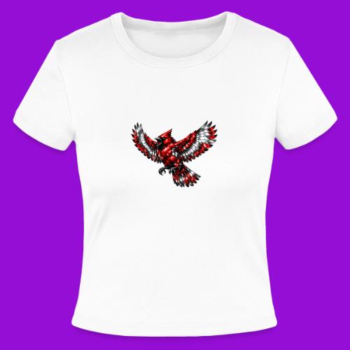 Silver Cardinal in Flight - Slim Fit Rib Women's T-Shirt