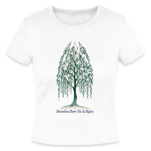 Easter Branches Bow Willow T Shirt, Easter Gift - Slim Fit Rib Women's T-Shirt
