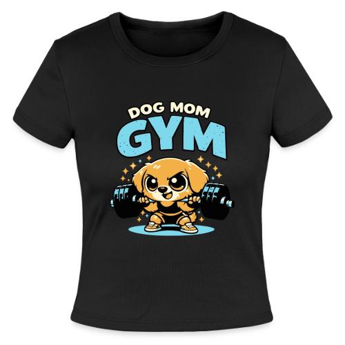 Chibi Dog Gym Workout - Slim Fit Rib Women's T-Shirt