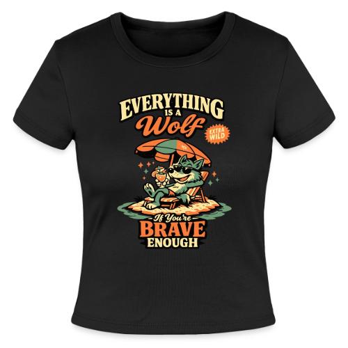Everything Is A Wolf – Retro Chill - Slim Fit Rib Women's T-Shirt