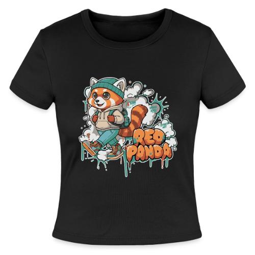 Red Panda Street Graffiti Vibes - Slim Fit Rib Women's T-Shirt