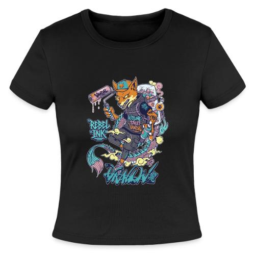 Kitsune Street Rebel - Slim Fit Rib Women's T-Shirt