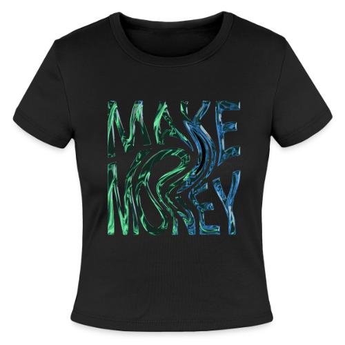 Make Money Neon 3D - Slim Fit Rib Women's T-Shirt