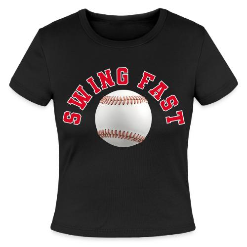 Baseball: Swing Fast Energy - Slim Fit Rib Women's T-Shirt