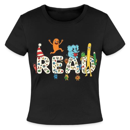 Whimsical READ Kids Cartoon - Slim Fit Rib Women's T-Shirt