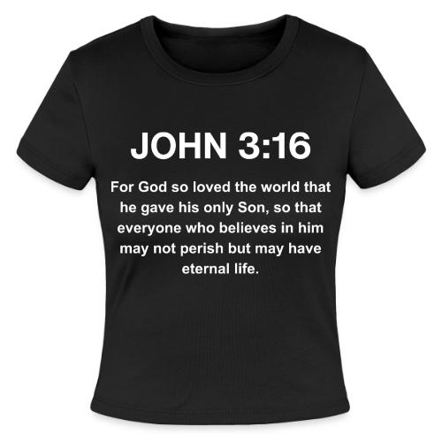 John 3:16 Christian Apparel – White - Slim Fit Rib Women's T-Shirt