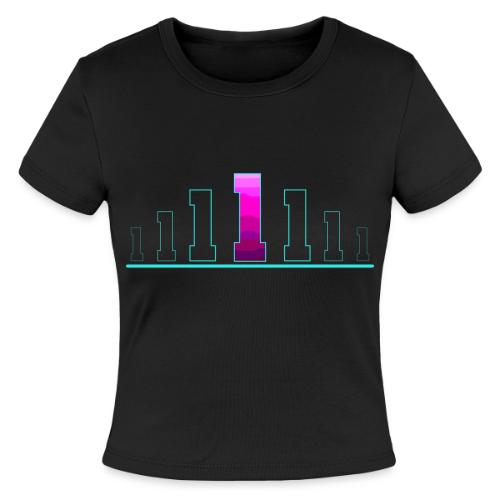 Number 1 in Magenta: Varsity Font - Slim Fit Rib Women's T-Shirt