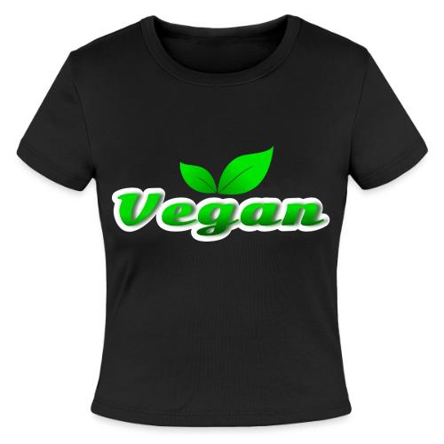 Pure Vegan Leaves - Slim Fit Rib Women's T-Shirt