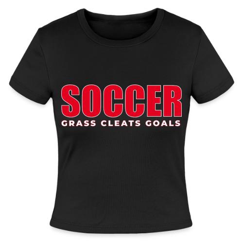 Soccer Grass Cleats Goals Typography Design - Slim Fit Rib Women's T-Shirt