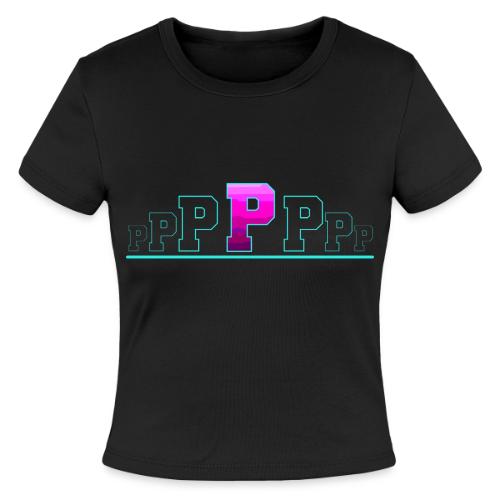 Letter P – Capital Varsity Alphabet Monogram - Slim Fit Rib Women's T-Shirt