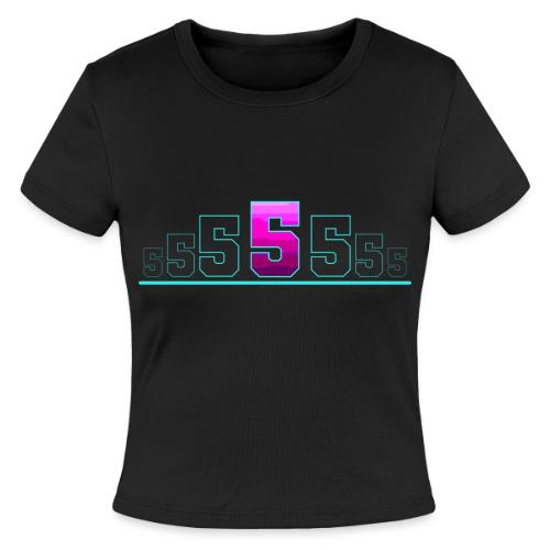 Number 5 in Magenta: Varsity Font - Slim Fit Rib Women's T-Shirt