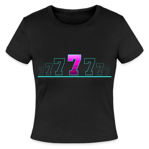 Number 7 in Magenta: Varsity Font - Slim Fit Rib Women's T-Shirt