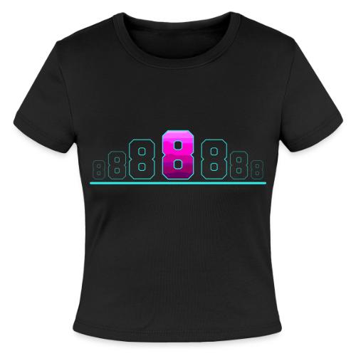 Number 8 in Magenta: Varsity Font - Slim Fit Rib Women's T-Shirt