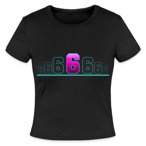 Number 6 in Magenta: Varsity Font - Slim Fit Rib Women's T-Shirt