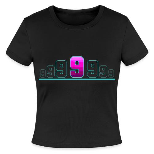Number 9 in Magenta: Varsity Font - Slim Fit Rib Women's T-Shirt