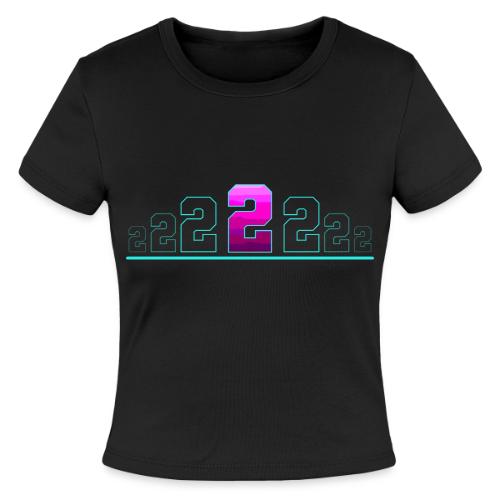 Number 2 in Magenta: Varsity Font - Slim Fit Rib Women's T-Shirt