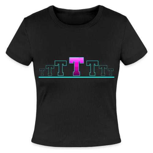 Letter T – Capital Varsity Alphabet Monogram - Slim Fit Rib Women's T-Shirt