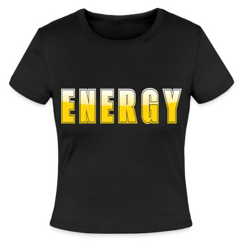 ENERGY Electric Yellow Power Word Design - Slim Fit Rib Women's T-Shirt