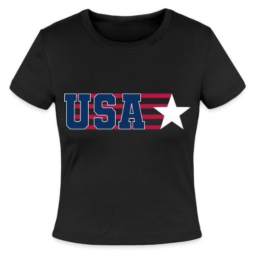 Star Stripe USA - Slim Fit Rib Women's T-Shirt
