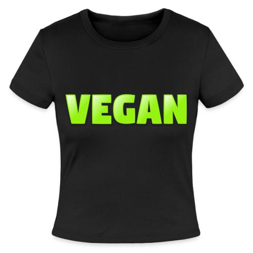 Vegan Bold Green Typography Design - Slim Fit Rib Women's T-Shirt