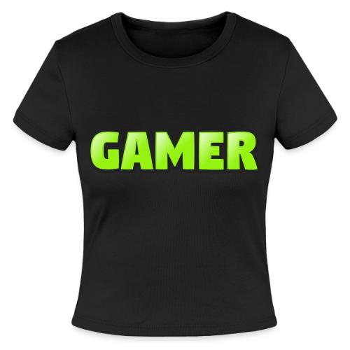 Gamer Neon Green Gaming Logo Design - Slim Fit Rib Women's T-Shirt
