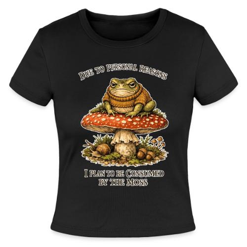 Frog Consumed by Moss Cottagecore Aesthetic - Slim Fit Rib Women's T-Shirt