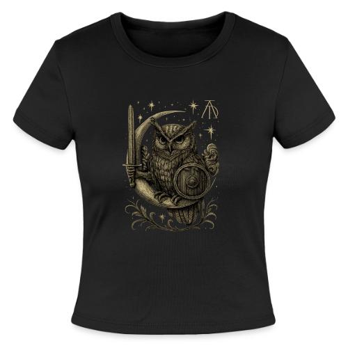 Moon Warrior Owl – Celestial Strength Tee - Slim Fit Rib Women's T-Shirt
