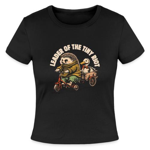 Leader of the Tiny Riot Design - Slim Fit Rib Women's T-Shirt